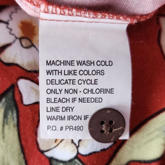 Vintage OP Ocean Pacific Tropical Floral Burnt Orange Hawaiian Shirt Mens XXL - Picture 9 of 10